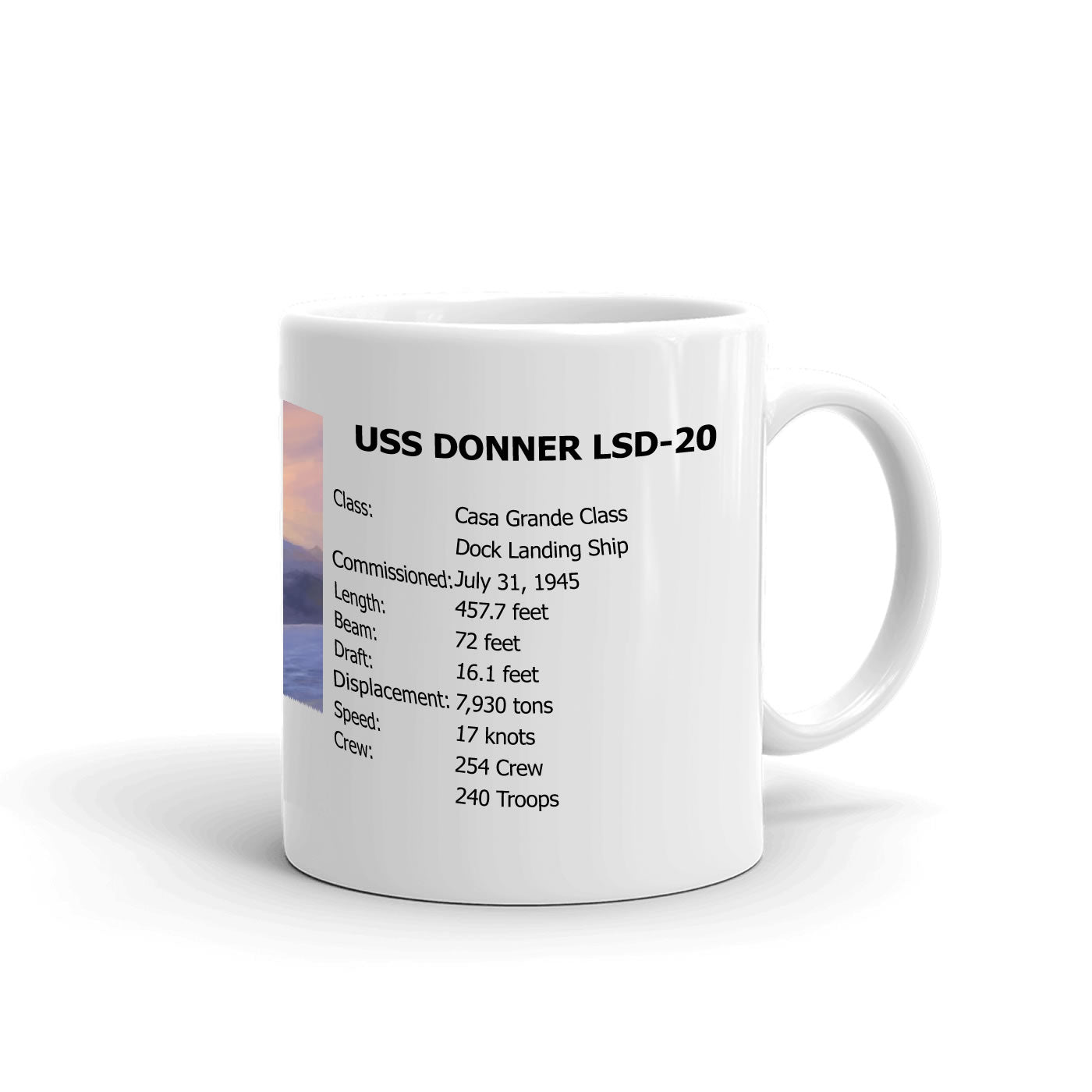 USS Donner LSD-20 Coffee Cup Mug Right Handle