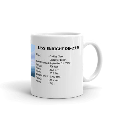 USS Enright DE-216 Coffee Cup Mug Right Handle