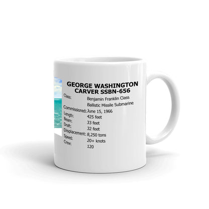 USS George Washington Carver SSBN-656 Coffee Cup Mug Right Handle