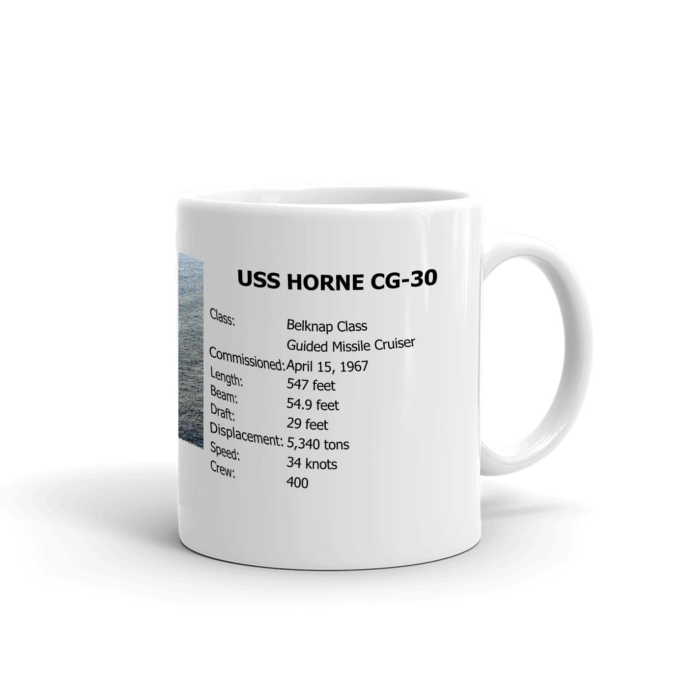 USS Horne CG-30 Coffee Cup Mug Right Handle