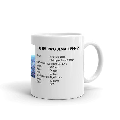 USS Iwo Jima LPH-2 Coffee Cup Mug Right Handle