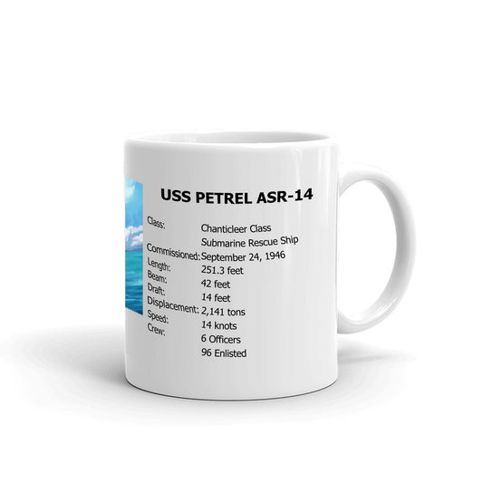 USS Petrel ASR-14 Coffee Cup Mug Right Handle