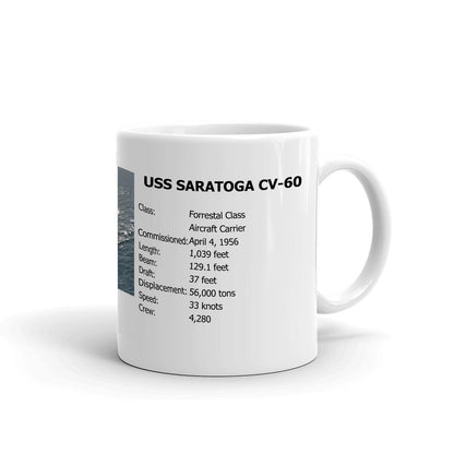 USS Saratoga CV-60 Coffee Cup Mug Right Handle