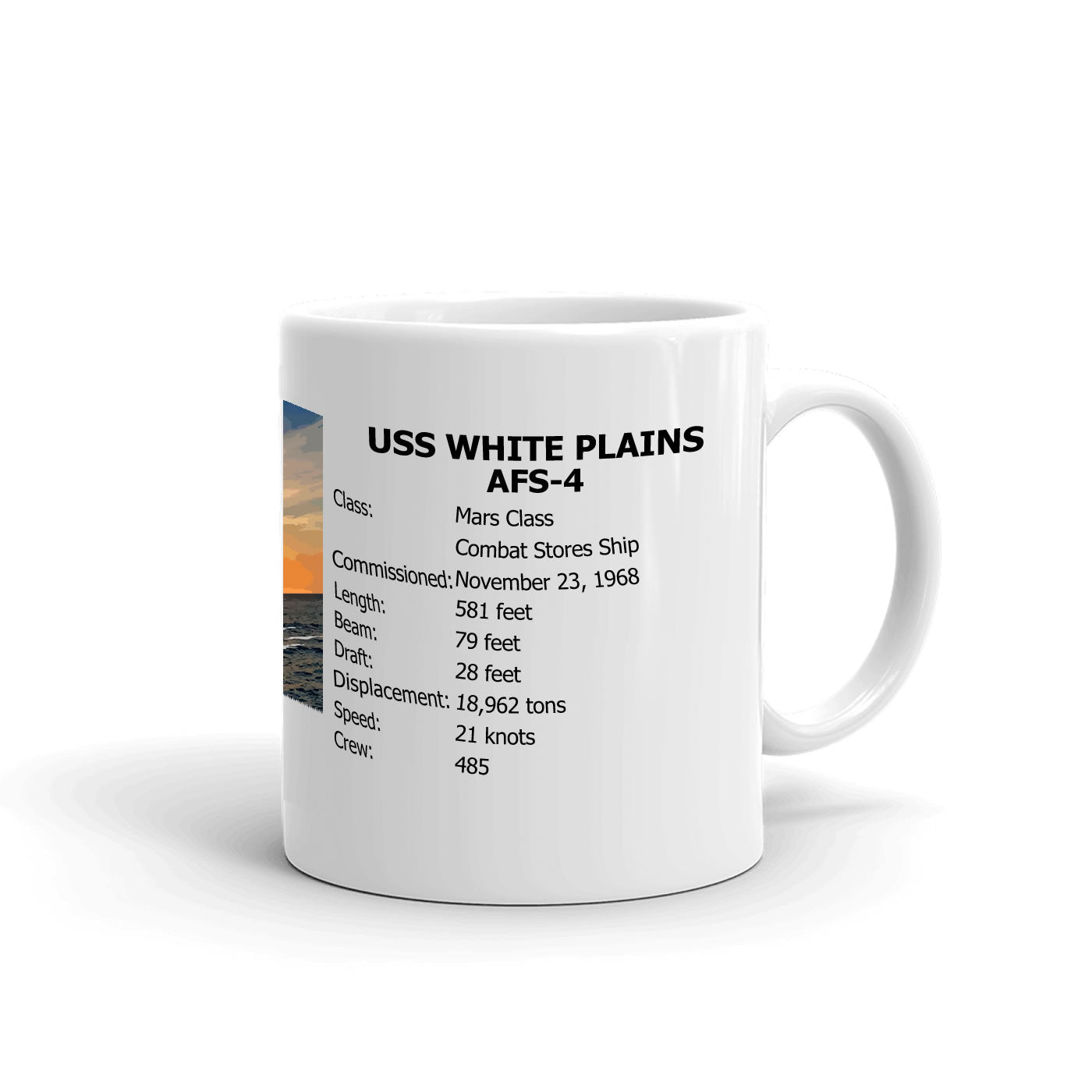 USS White Plains AFS-4 Coffee Cup Mug