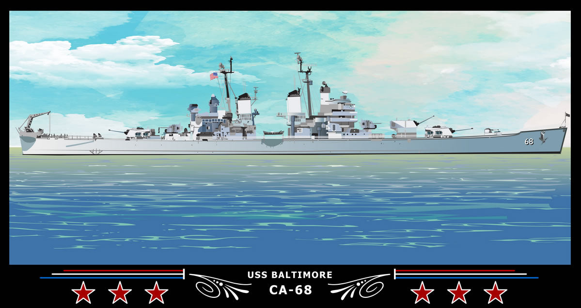 USS Baltimore CA-68 Art Print