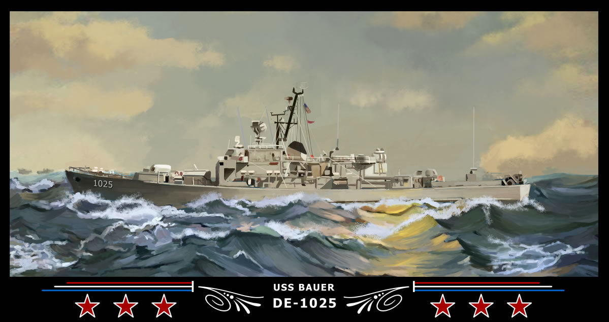 USS Bauer DE-1025 Art Print