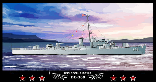 USS Cecil J Doyle DE-368 Art Print