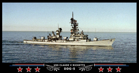 USS Claude V Ricketts DDG-5 Art Print