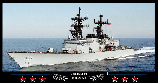 USS Elliot DD-967 Art Print