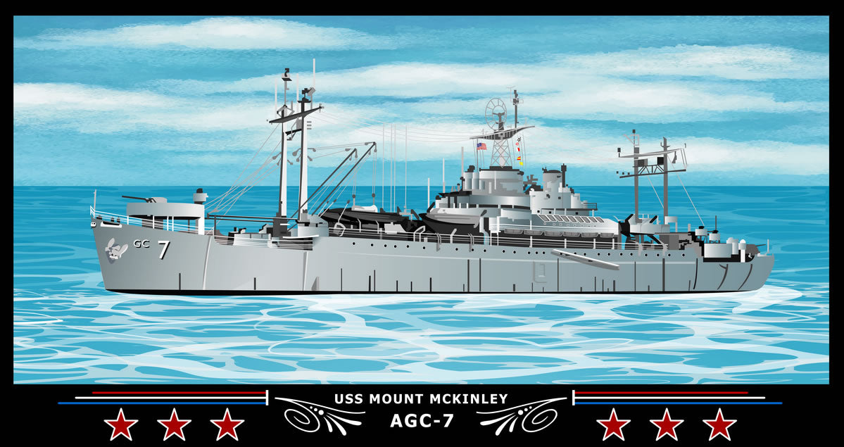 【16】米国海軍 USS MOUNT MCKINLEY AGC-7 木製プラーク USS Mount Mckinley AGC-7 Art Print – Navy Emporium