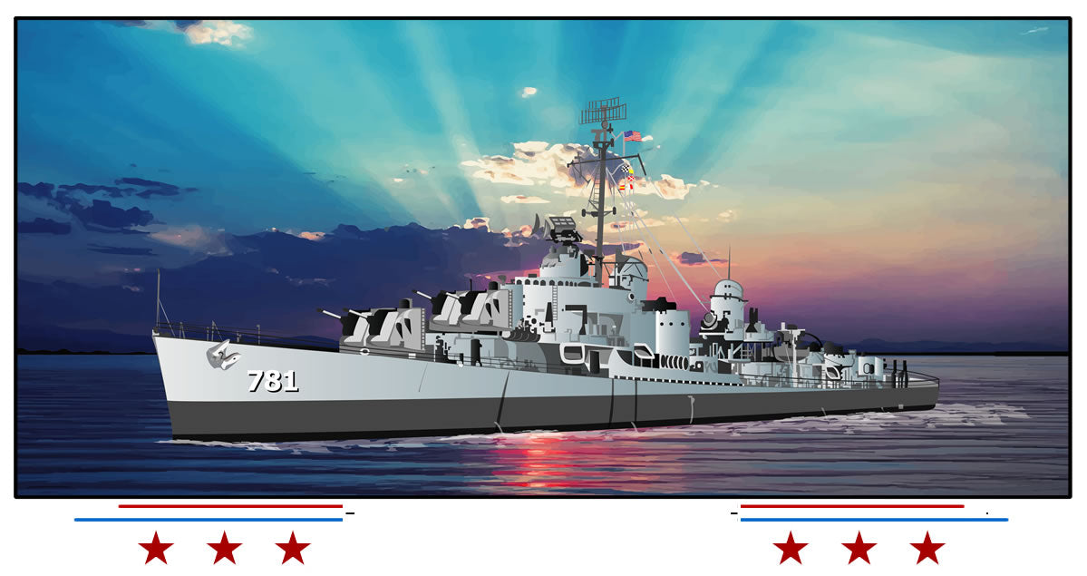 USS Robert K Huntington DD-781 Art Print