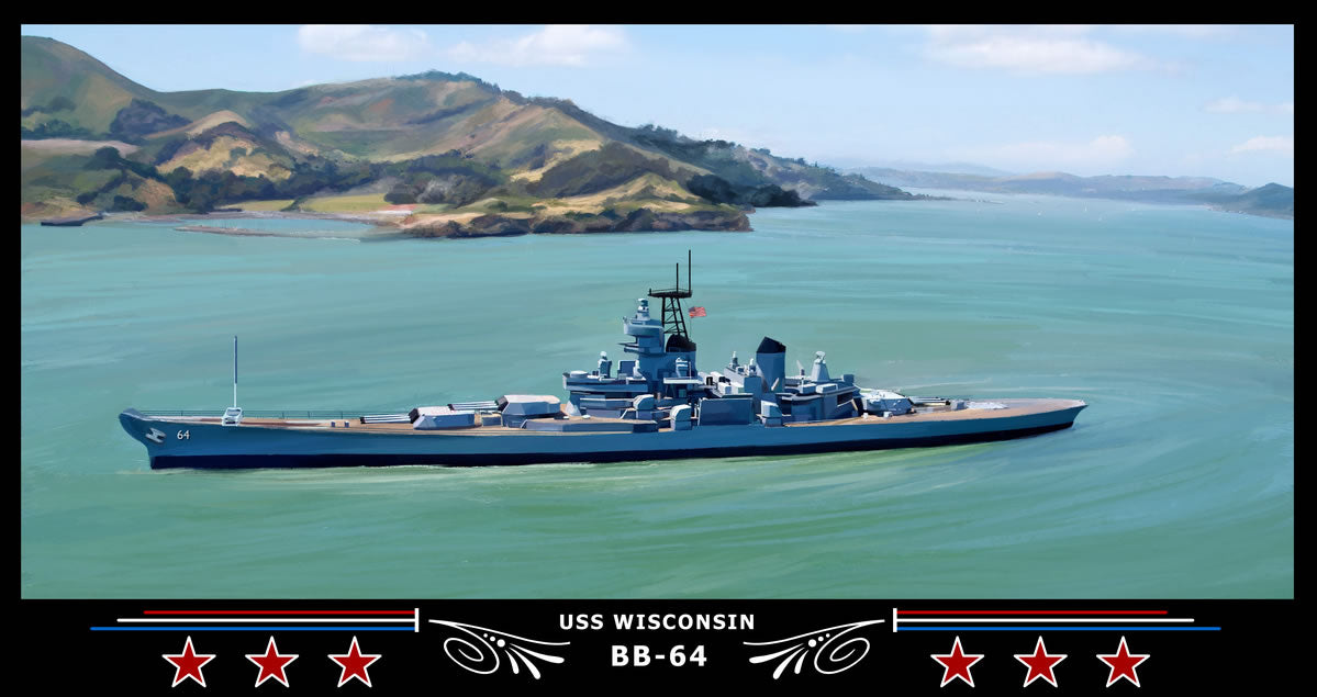 USS Wisconsin BB-64 Art Print
