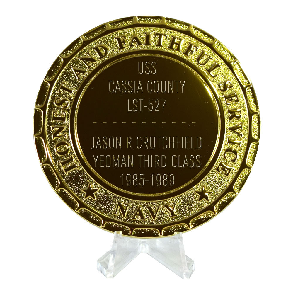 USS Cassia County LST-527 Navy Ship Plaque