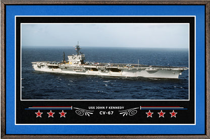 USS JOHN F KENNEDY CV 67 BOX FRAMED CANVAS ART BLUE