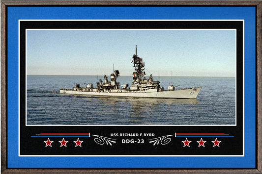 USS RICHARD E BYRD DDG 23 BOX FRAMED CANVAS ART BLUE