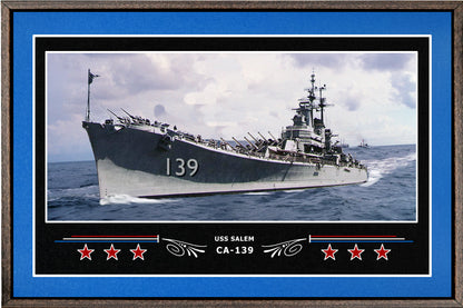 USS SALEM CA 139 BOX FRAMED CANVAS ART BLUE