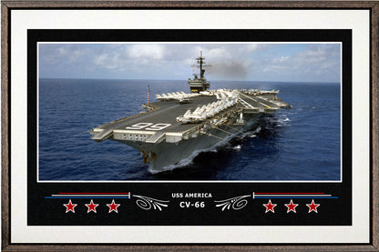 USS AMERICA CV 66 BOX FRAMED CANVAS ART WHITE
