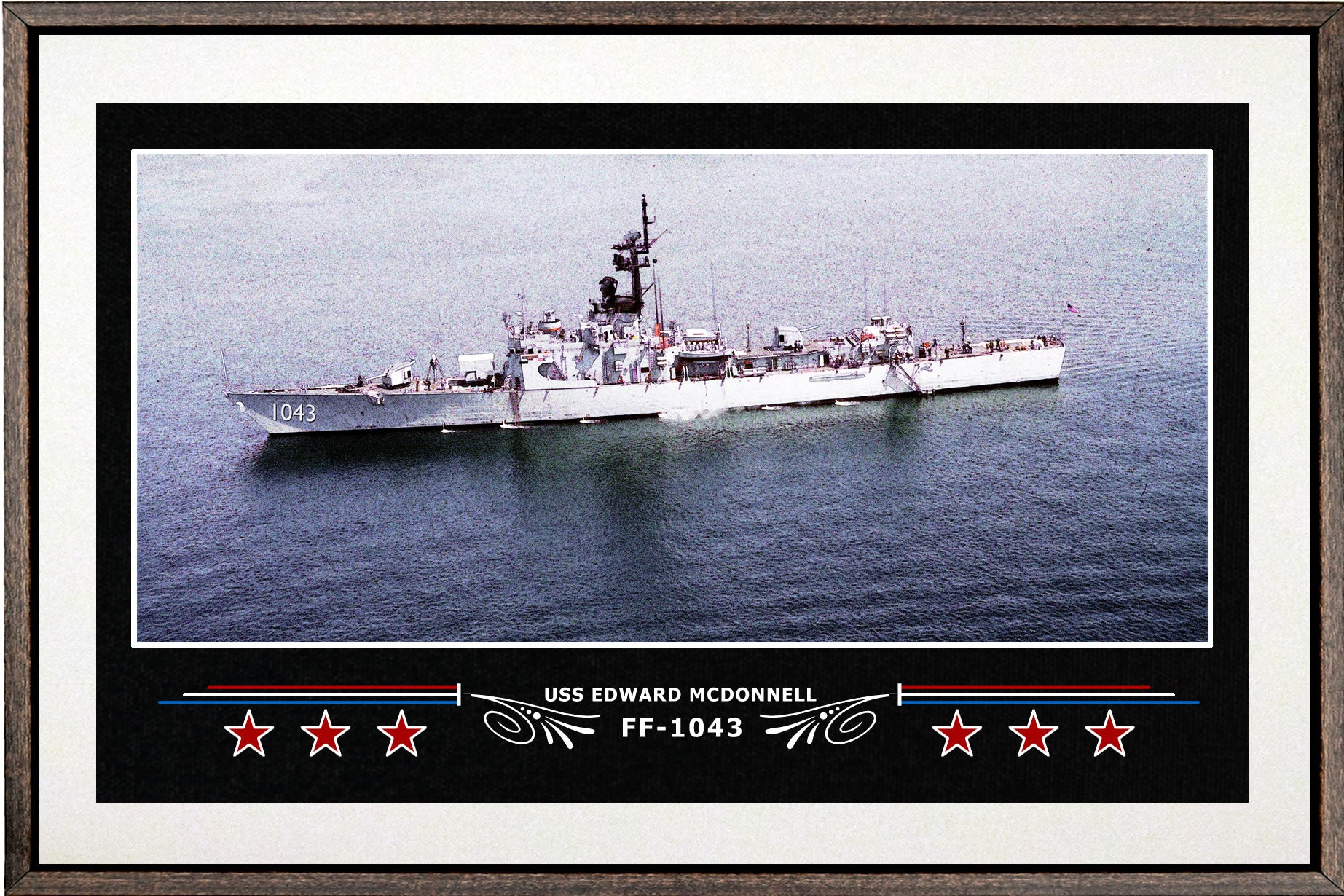 USS EDWARD MCDONNELL FF 1043 BOX FRAMED CANVAS ART WHITE