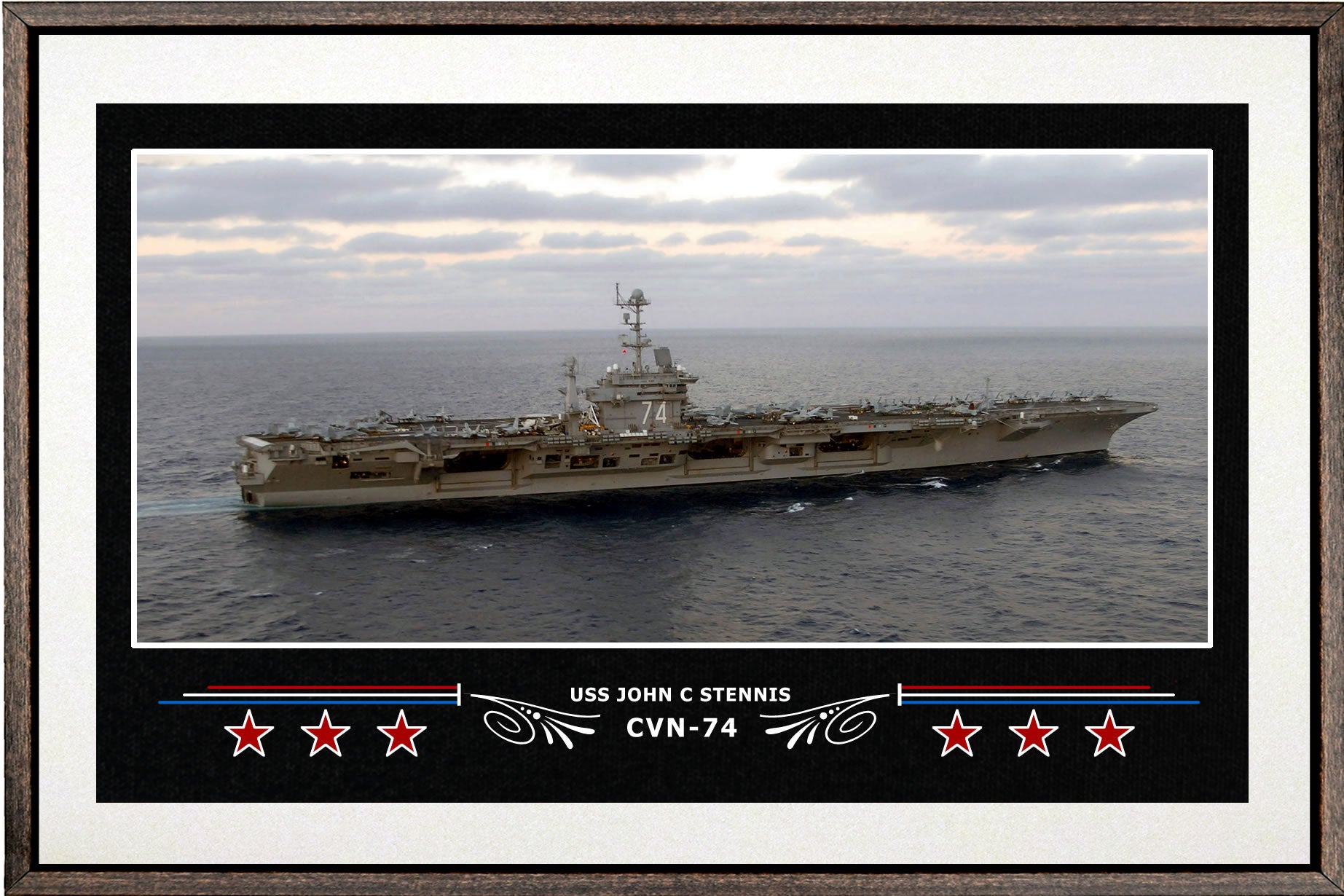 USS JOHN C STENNIS CVN 74 BOX FRAMED CANVAS ART WHITE