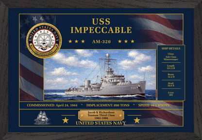 USS Impeccable AM-320 Framed Patriotic Art