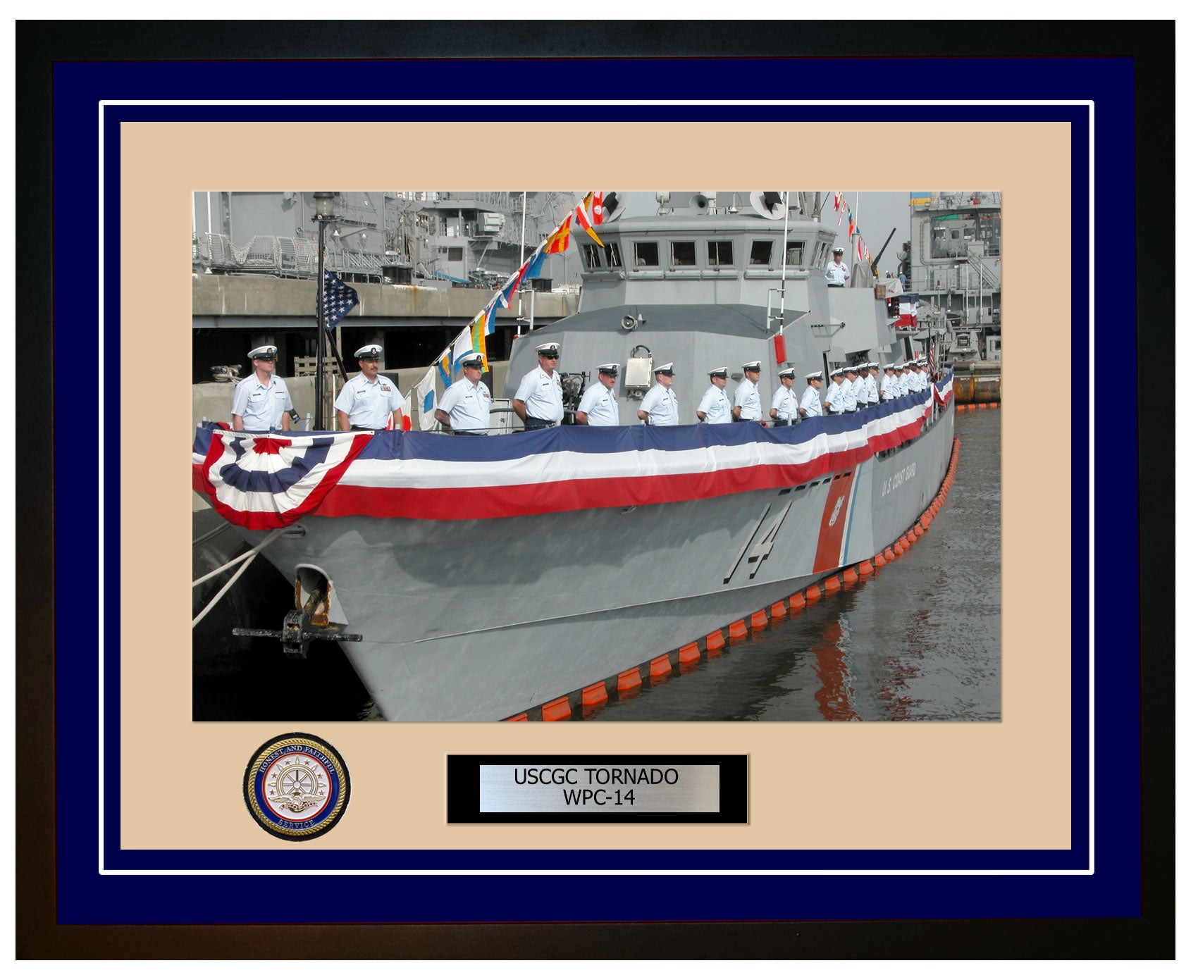 USCGC TORNADO WPC 14 Framed Coast Guard Ship Photo Blue 101WPC14