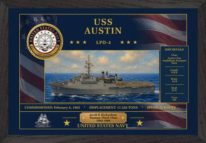USS Austin LPD-4 Framed Patriotic Art