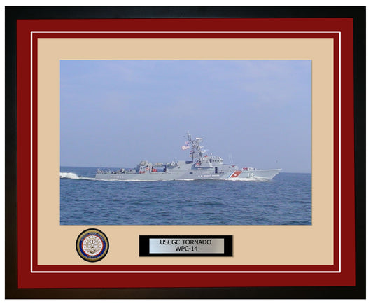 USCGC TORNADO WPC 14 Framed Coast Guard Ship Photo Burgundy 102WPC14