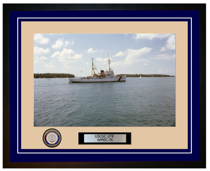 USCGC UTE WMEC 76 Framed Coast Guard Ship Photo Blue 103WMEC76