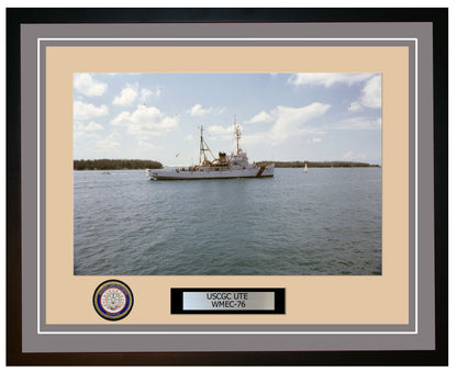 USCGC UTE WMEC 76 Framed Coast Guard Ship Photo Grey 103WMEC76