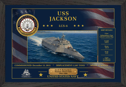 USS Jackson LCS-6 Framed Patriotic Art