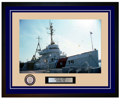 USCGC UTE WMEC 76 Framed Coast Guard Ship Photo Blue 104WMEC76