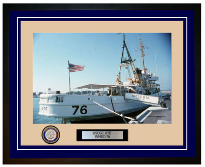 USCGC UTE WMEC 76 Framed Coast Guard Ship Photo Blue 105WMEC76