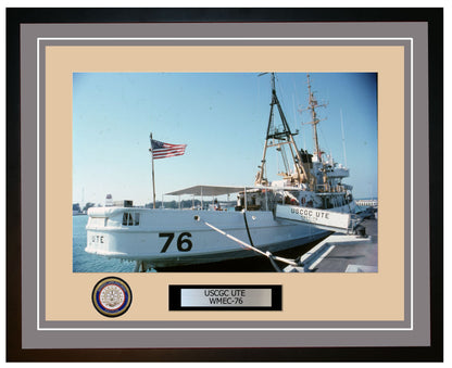 USCGC UTE WMEC 76 Framed Coast Guard Ship Photo Grey 105WMEC76
