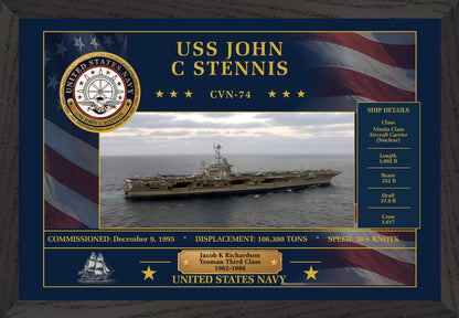 USS John C Stennis CVN-74 Framed Patriotic Art