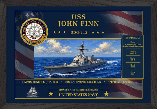 USS John Finn DDG-113 Framed Patriotic Art