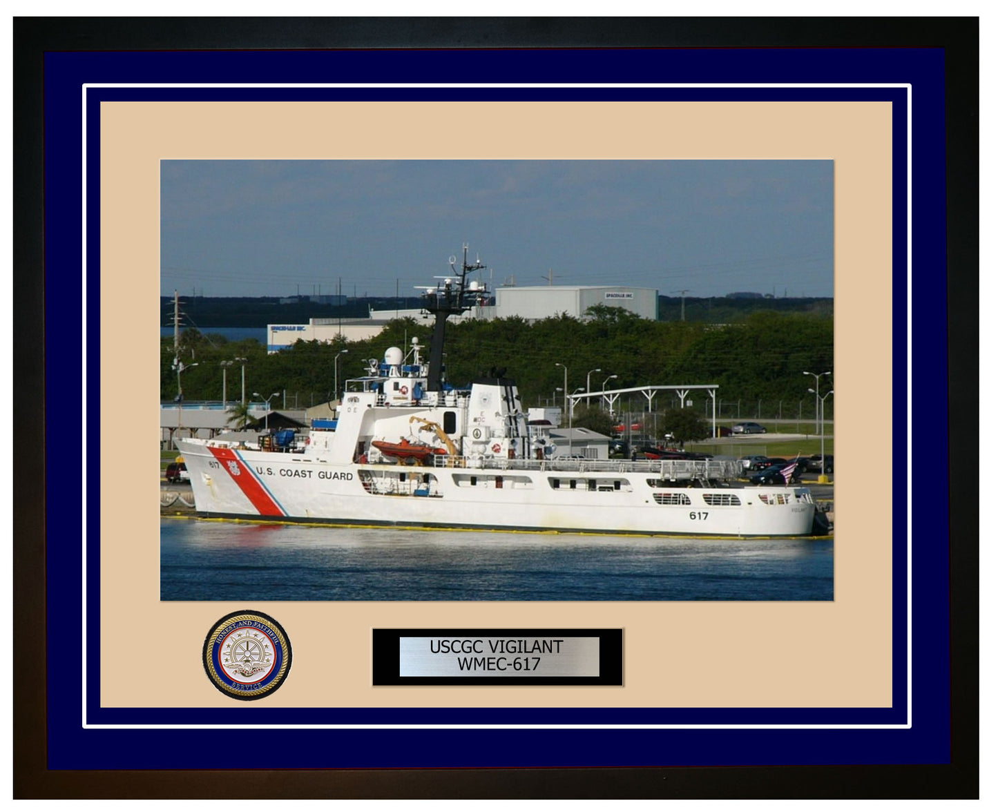 USCGC VIGILANT WMEC 617 Framed Coast Guard Ship Photo Blue 108WMEC617