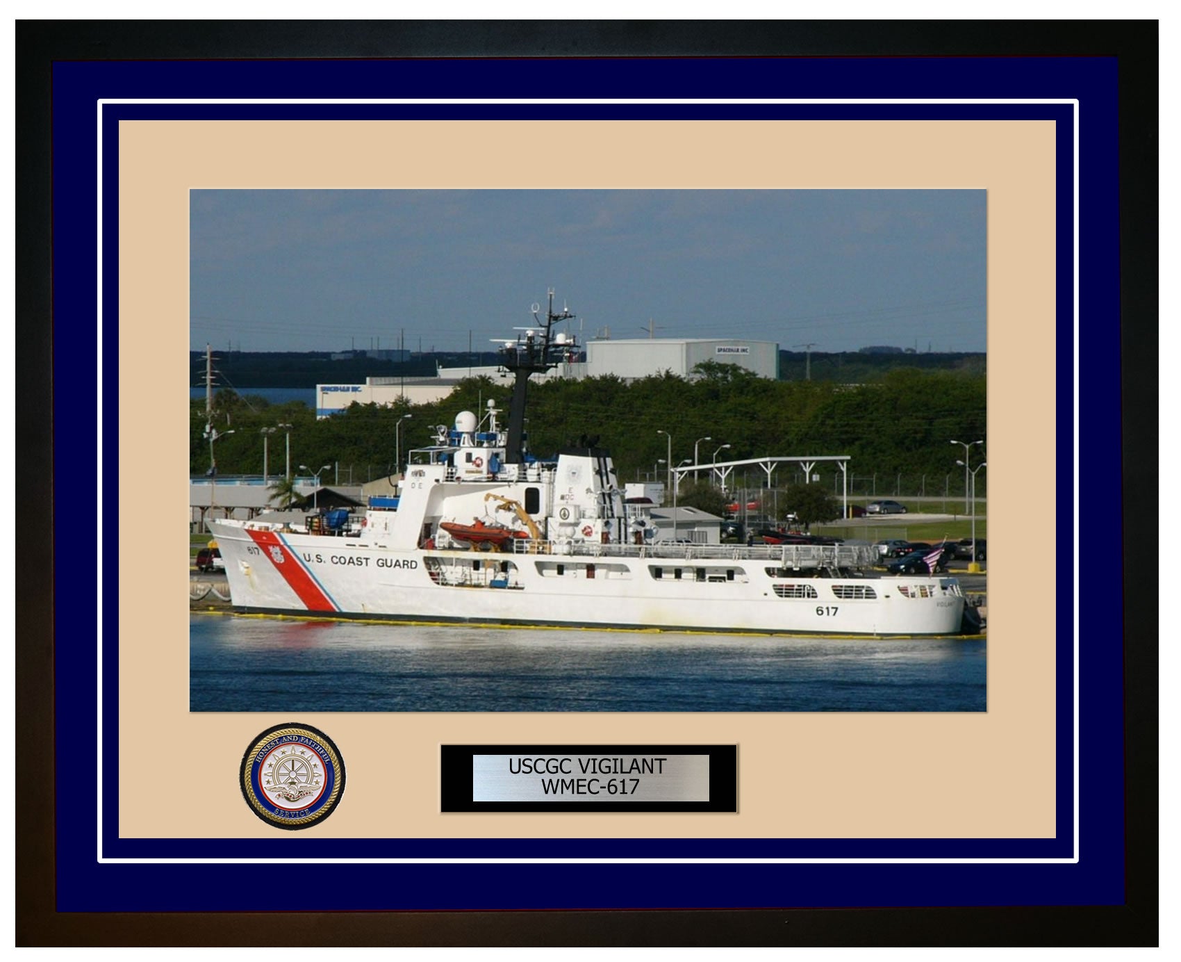 USCGC VIGILANT WMEC 617 Framed Coast Guard Ship Photo Blue 108WMEC617
