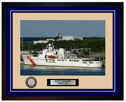 USCGC VIGILANT WMEC 617 Framed Coast Guard Ship Photo Blue 108WMEC617