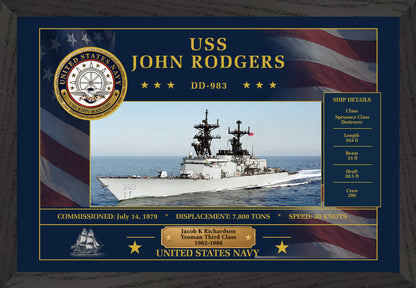USS John Rodgers DD-983 Framed Patriotic Art