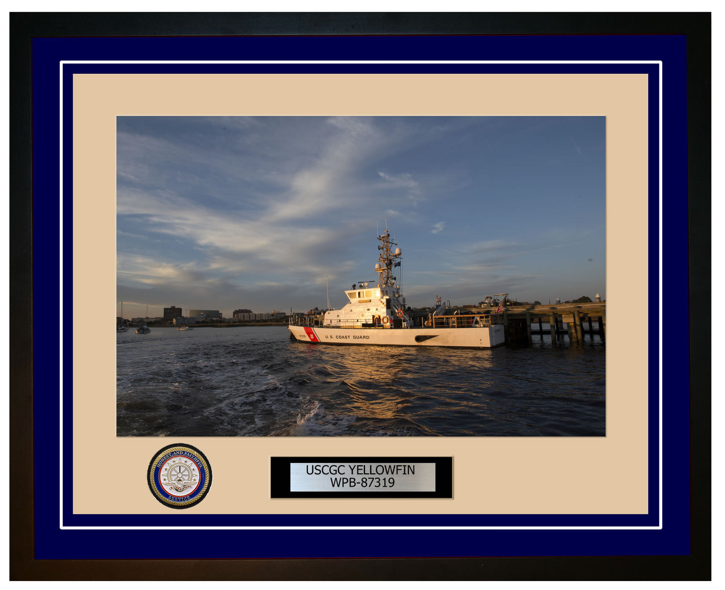 USCGC YELLOWFIN WPB 87319 Framed Coast Guard Ship Photo Blue 109WPB87319