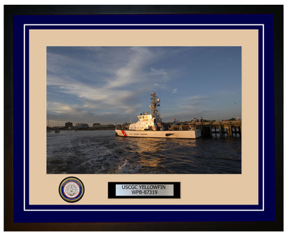 USCGC YELLOWFIN WPB 87319 Framed Coast Guard Ship Photo Blue 109WPB87319