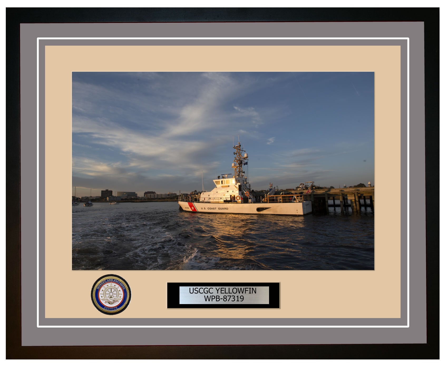 USCGC YELLOWFIN WPB 87319 Framed Coast Guard Ship Photo Grey 109WPB87319