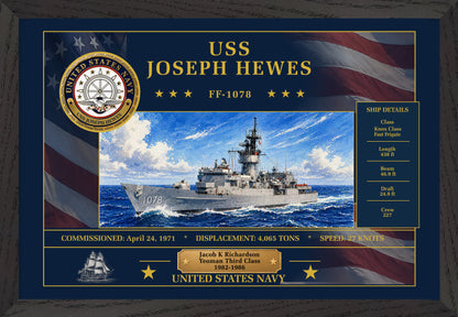 USS Joseph Hewes FF-1078 Framed Patriotic Art