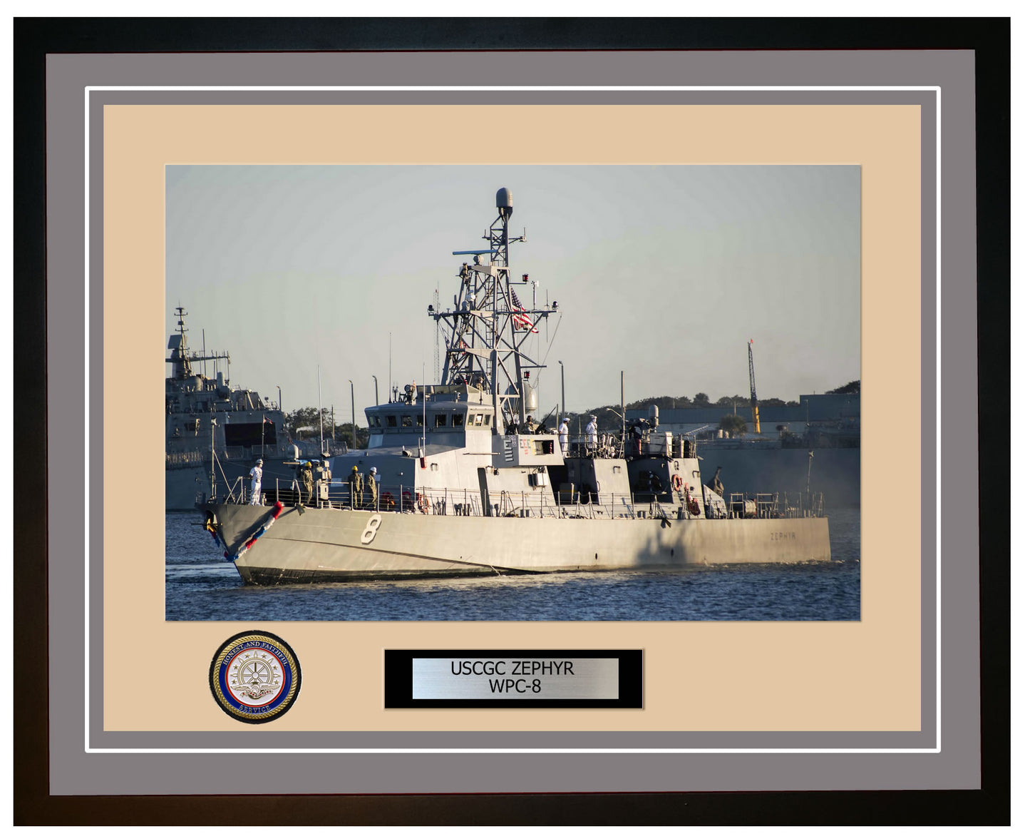 USCGC ZEPHYR WPC 8 Framed Coast Guard Ship Photo Grey 110WPC8