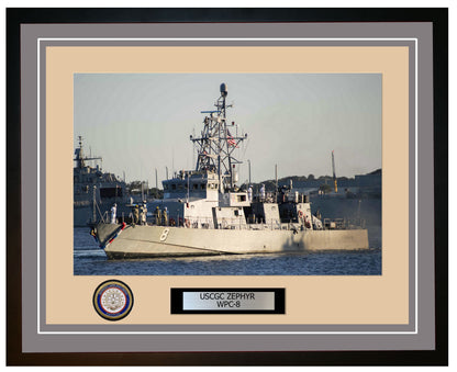 USCGC ZEPHYR WPC 8 Framed Coast Guard Ship Photo Grey 110WPC8