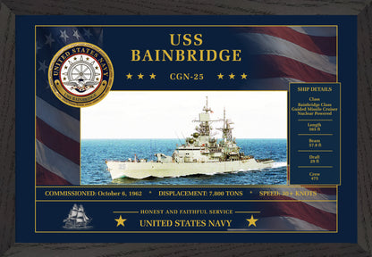 USS Bainbridge CGN-25 Framed Patriotic Art