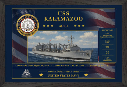 USS Kalamazoo AOR-6 Framed Patriotic Art