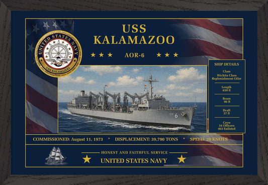 USS Kalamazoo AOR-6 Framed Patriotic Art