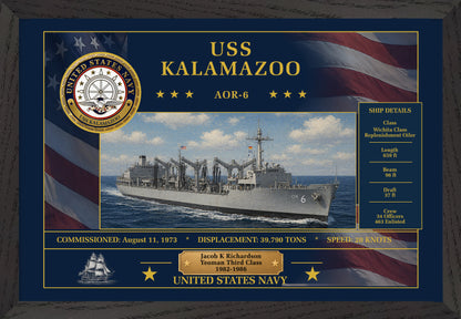 USS Kalamazoo AOR-6 Framed Patriotic Art