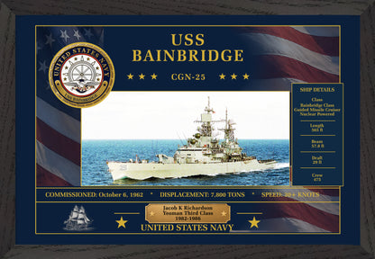USS Bainbridge CGN-25 Framed Patriotic Art